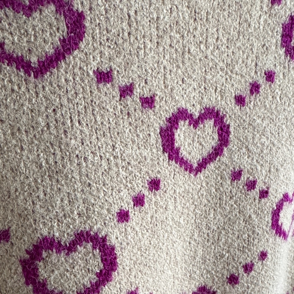 Chic Heart Patterned Cardigan - Picture 4 of 4